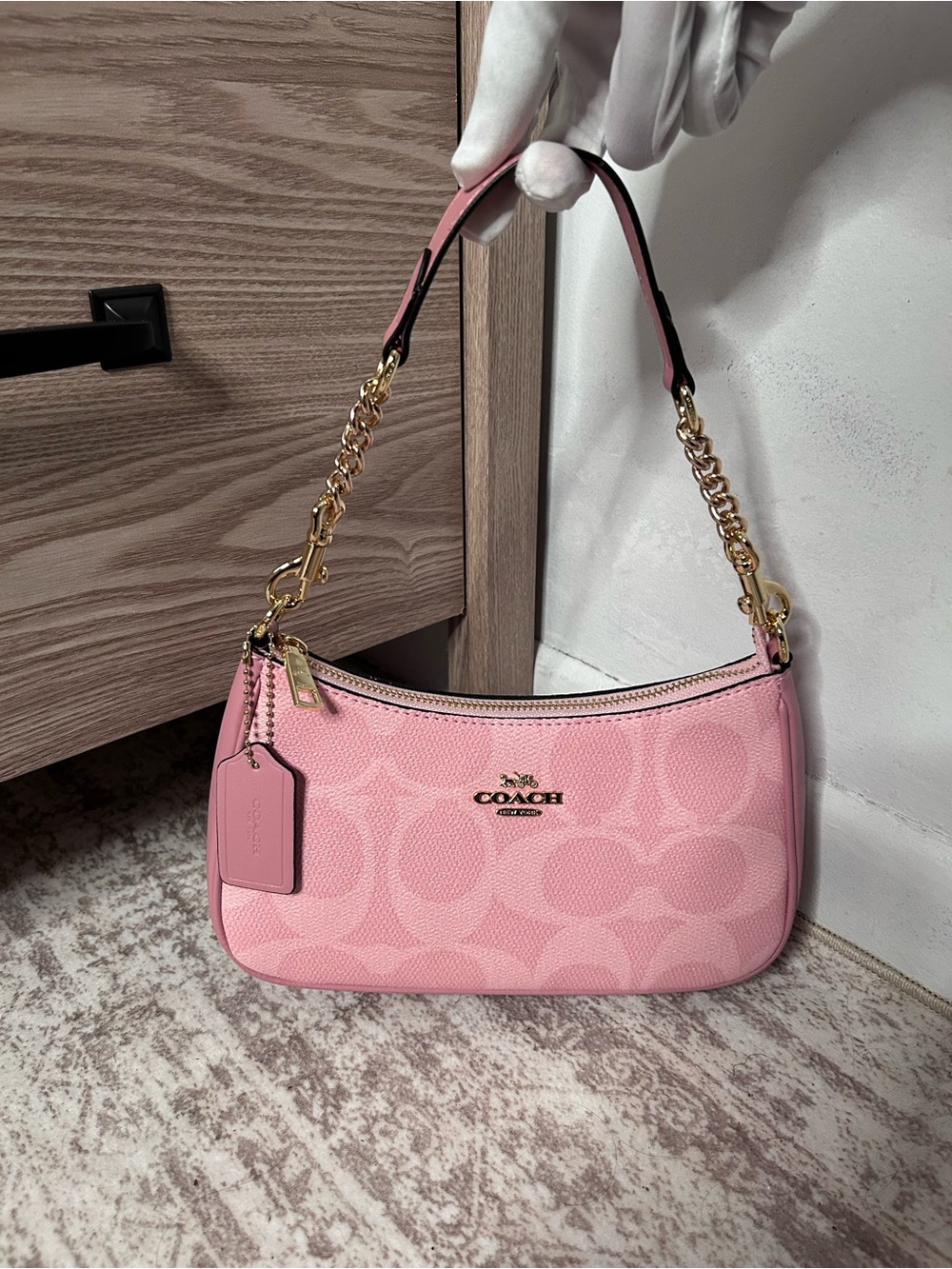Coach Pink Signature Mini Shoulder Pouch - Picture 3 of 3
